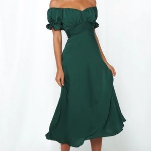 Hello Molly Sky Child Maxi Dress Forest Green